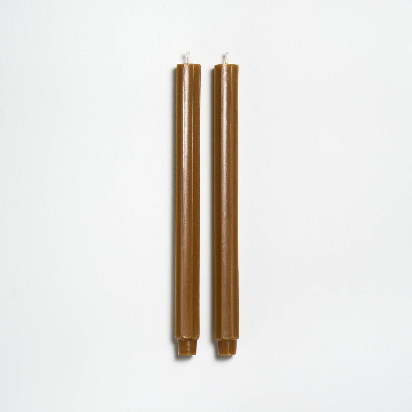 12" Fluted Church Taper Handmade Beeswax Candles: Blueslate