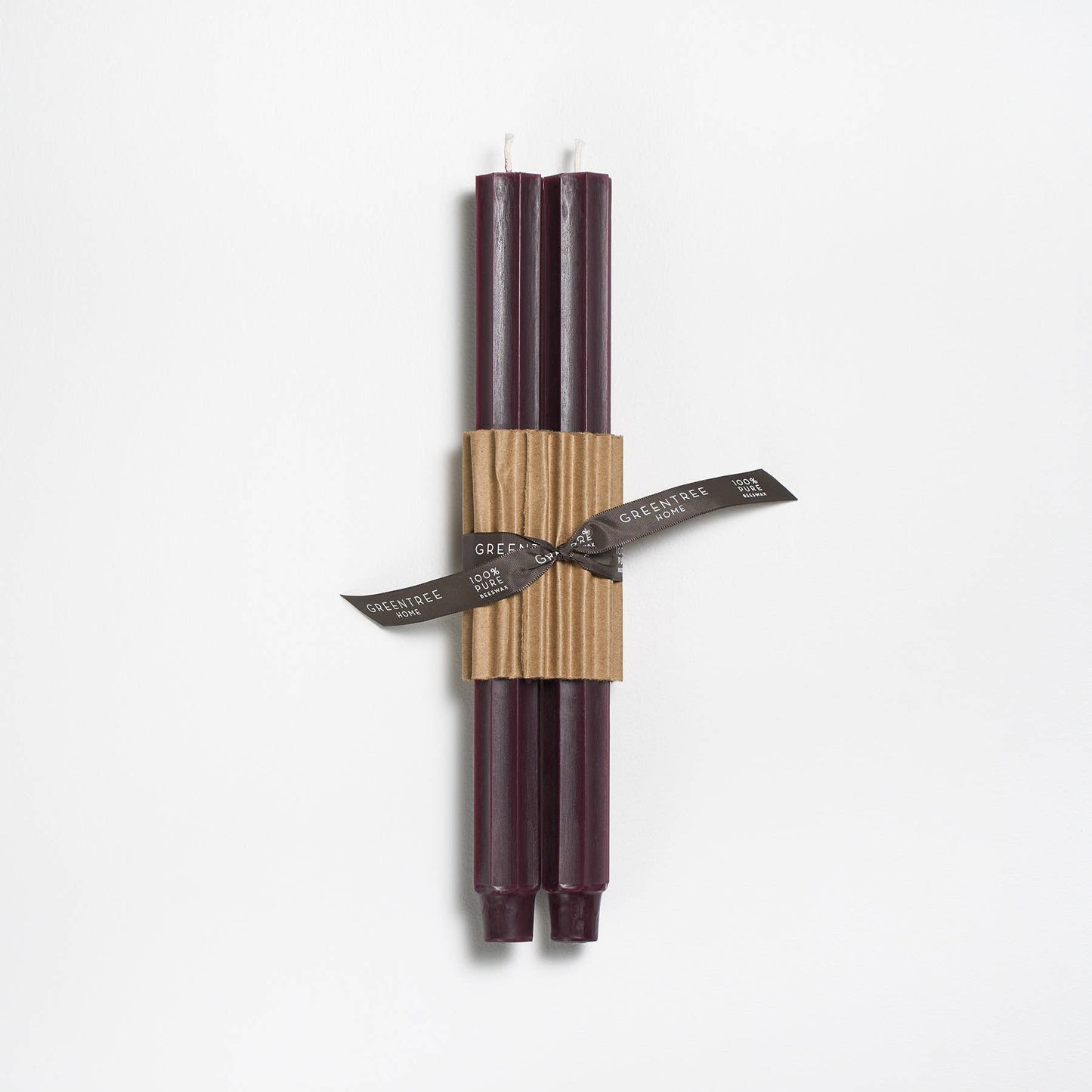 12" Fluted Church Taper Handmade Beeswax Candles: Blueslate