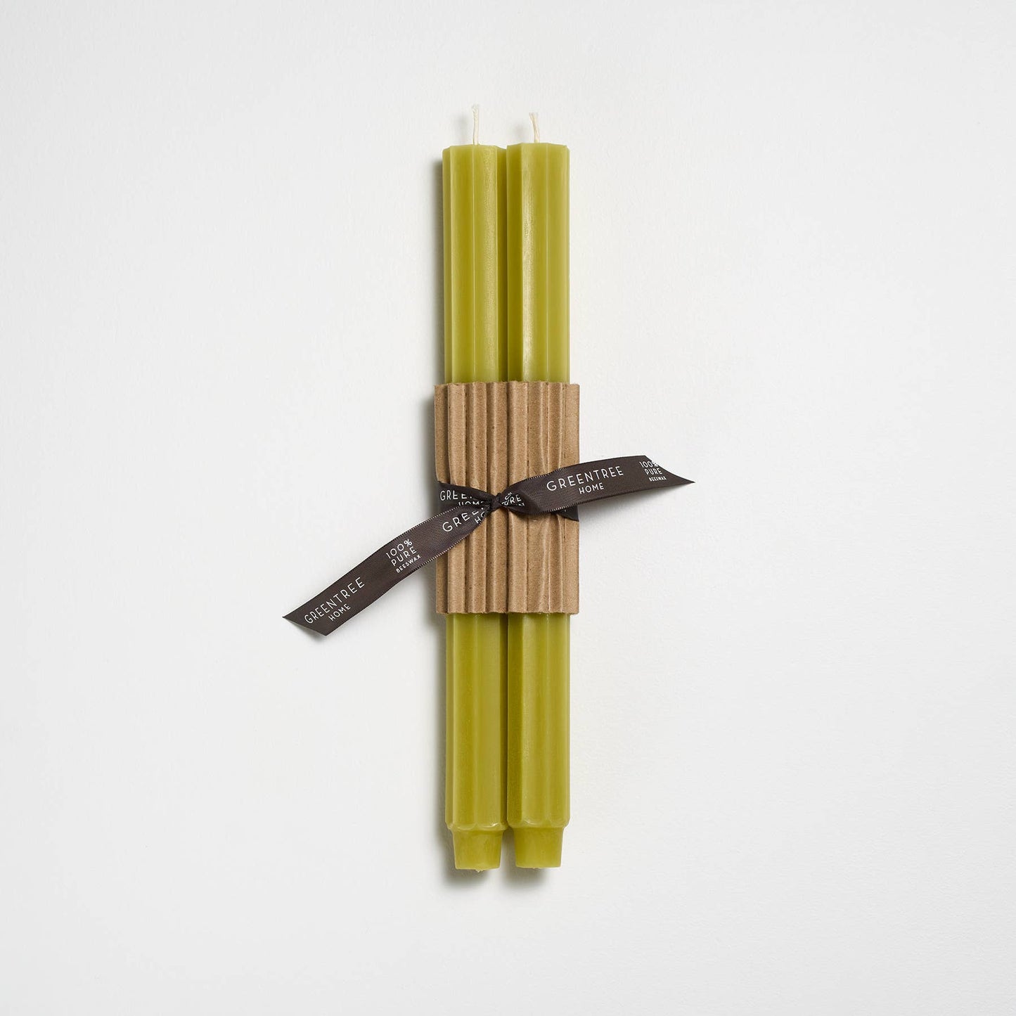 12" Fluted Church Taper Handmade Beeswax Candles: Blueslate