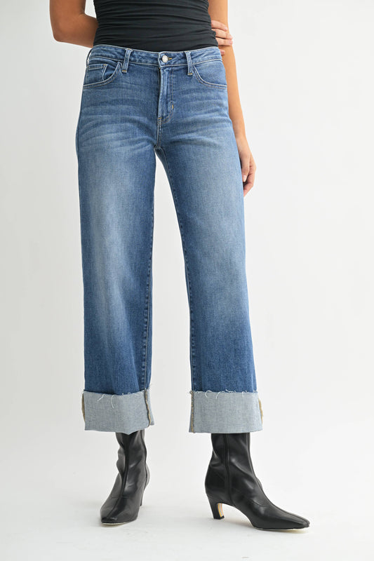 BP600 - MD - Scissor Cut Cuffed Wide Leg