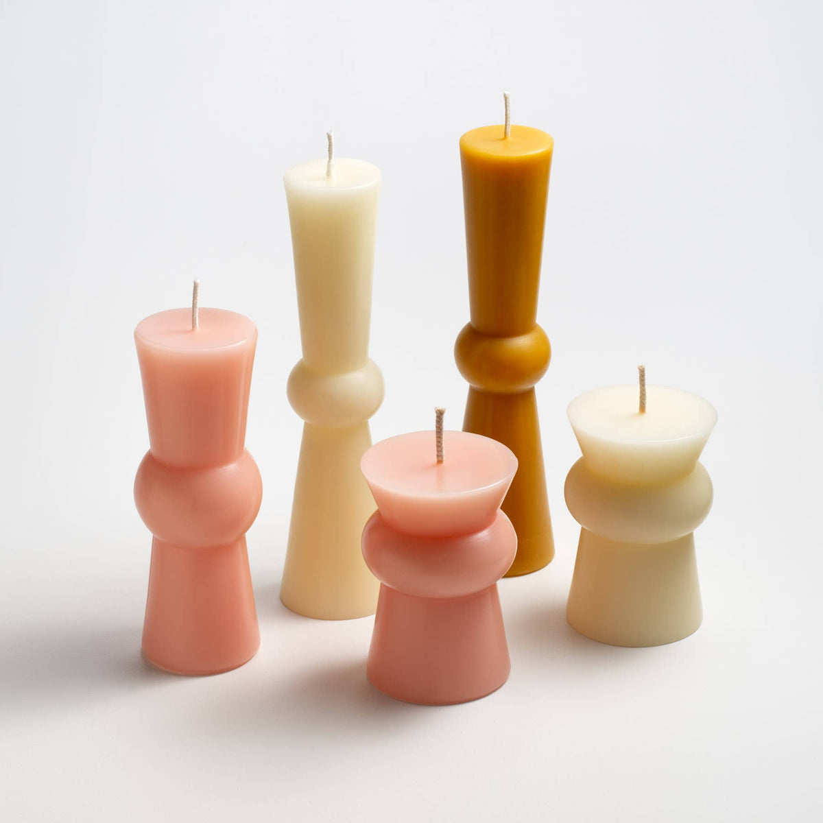 Josee Pillars Handmade Beeswax Sculptural Candles: Bittersweet / Squat