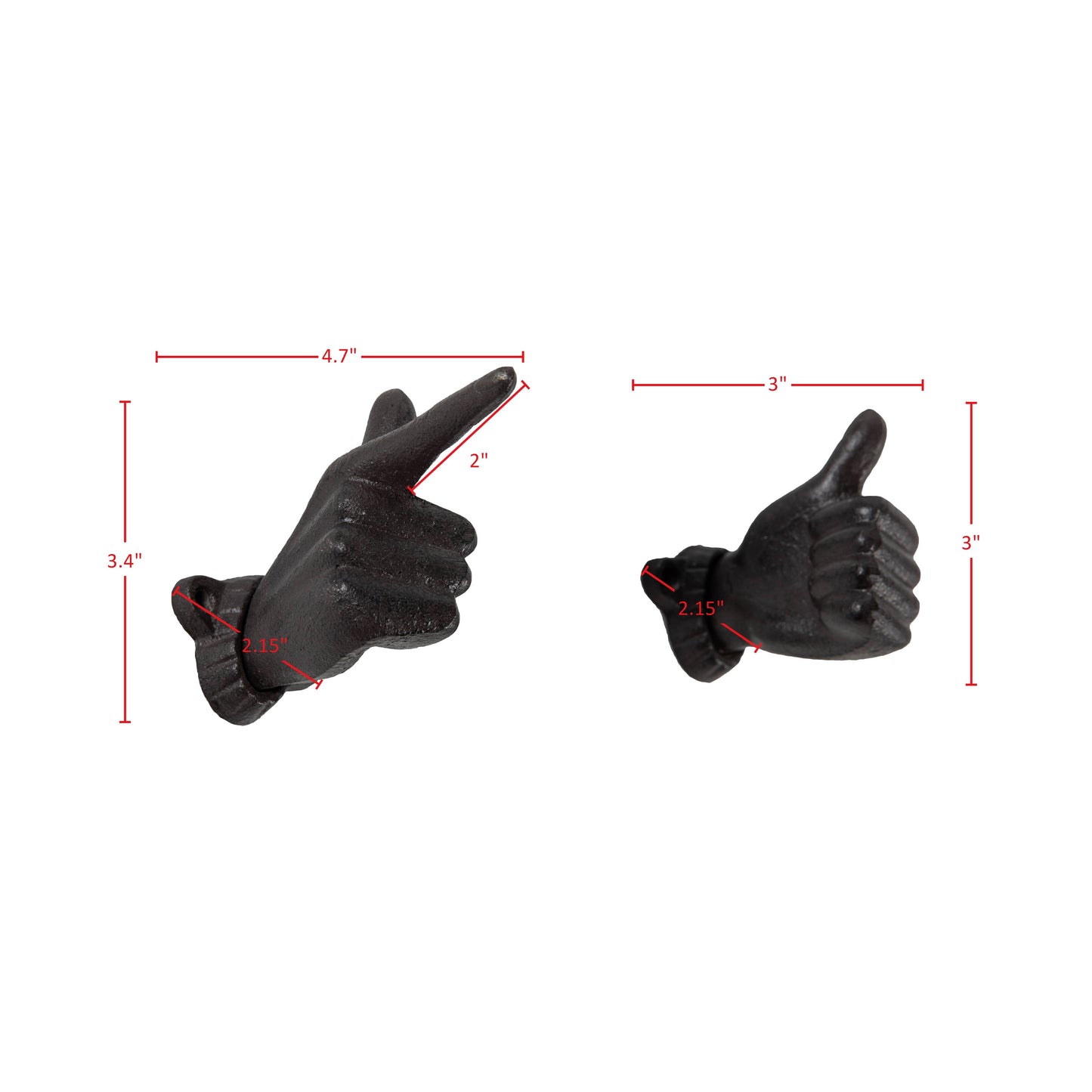 "Pointing Finger" Cast Iron Wall Hook (Copy)