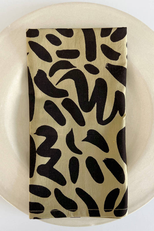 Napkins (Set of 4): Sonnet Black/Khaki