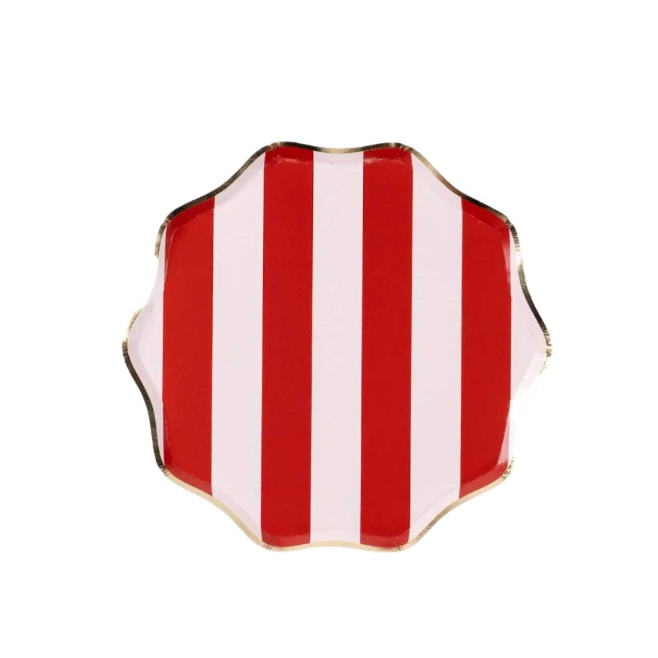 Red Holiday Stripes Dessert Plates