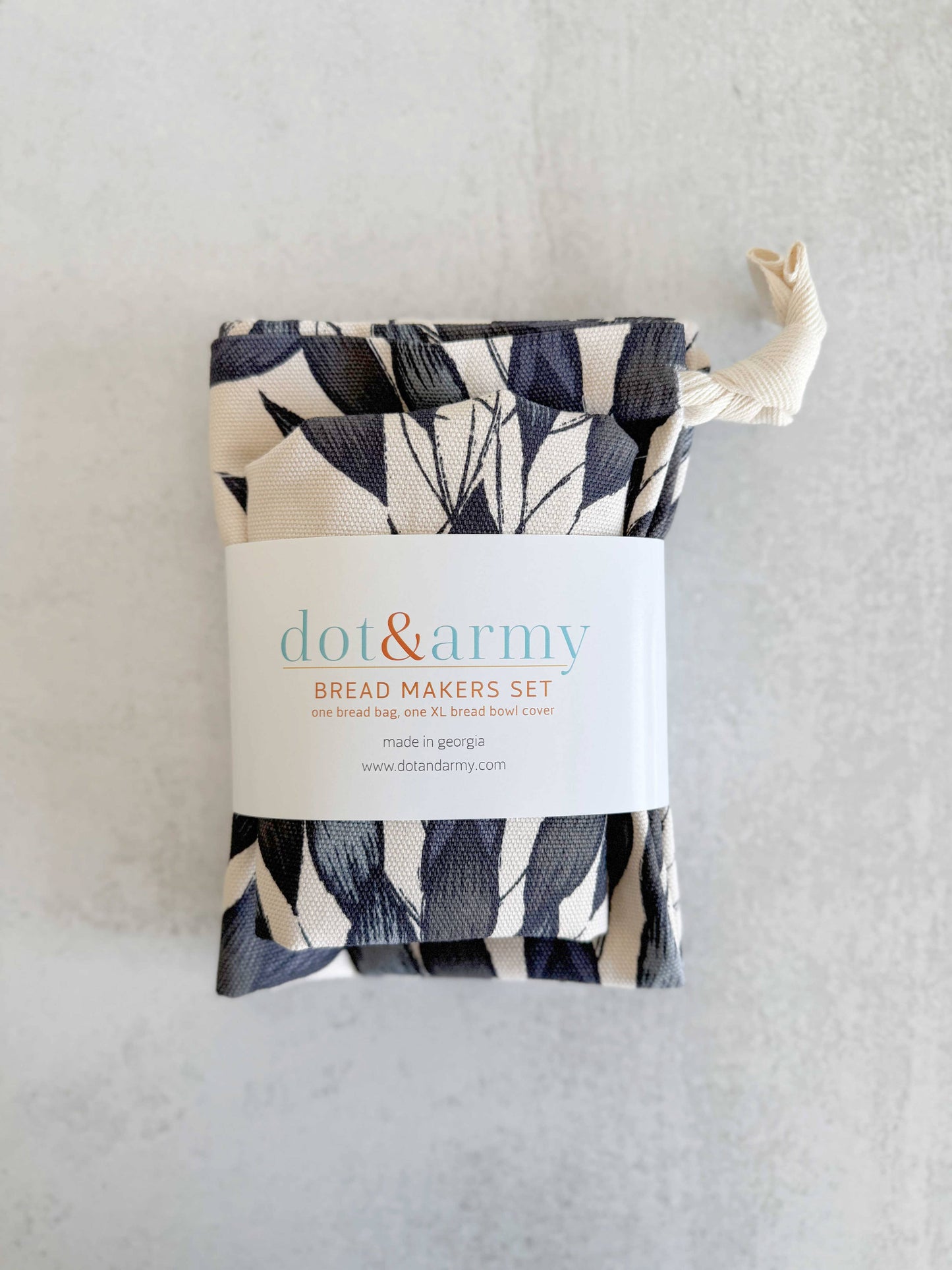 Brushed Leaves Bread Makers Set- bread bag and cover