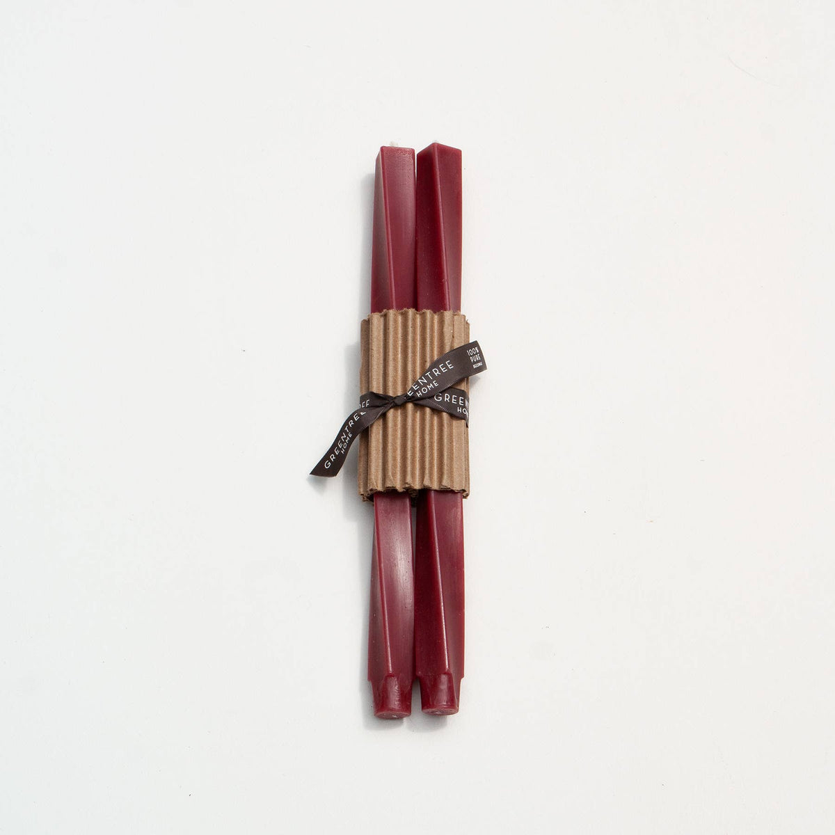 12" Spiral Taper Handmade Beeswax Candles: Berry Champagne