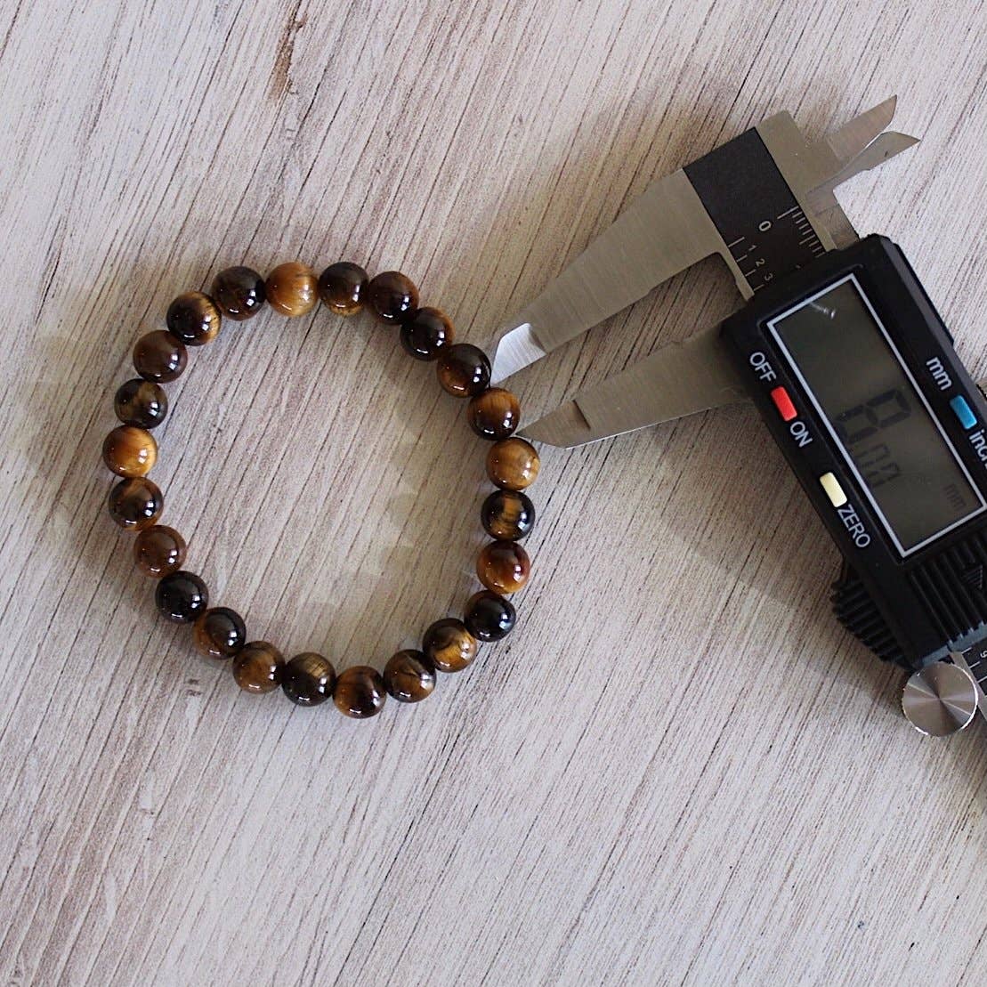 Tiger's Eye Bracelet 4mm/6mm/8mm - Crystals & Stones: 8mm