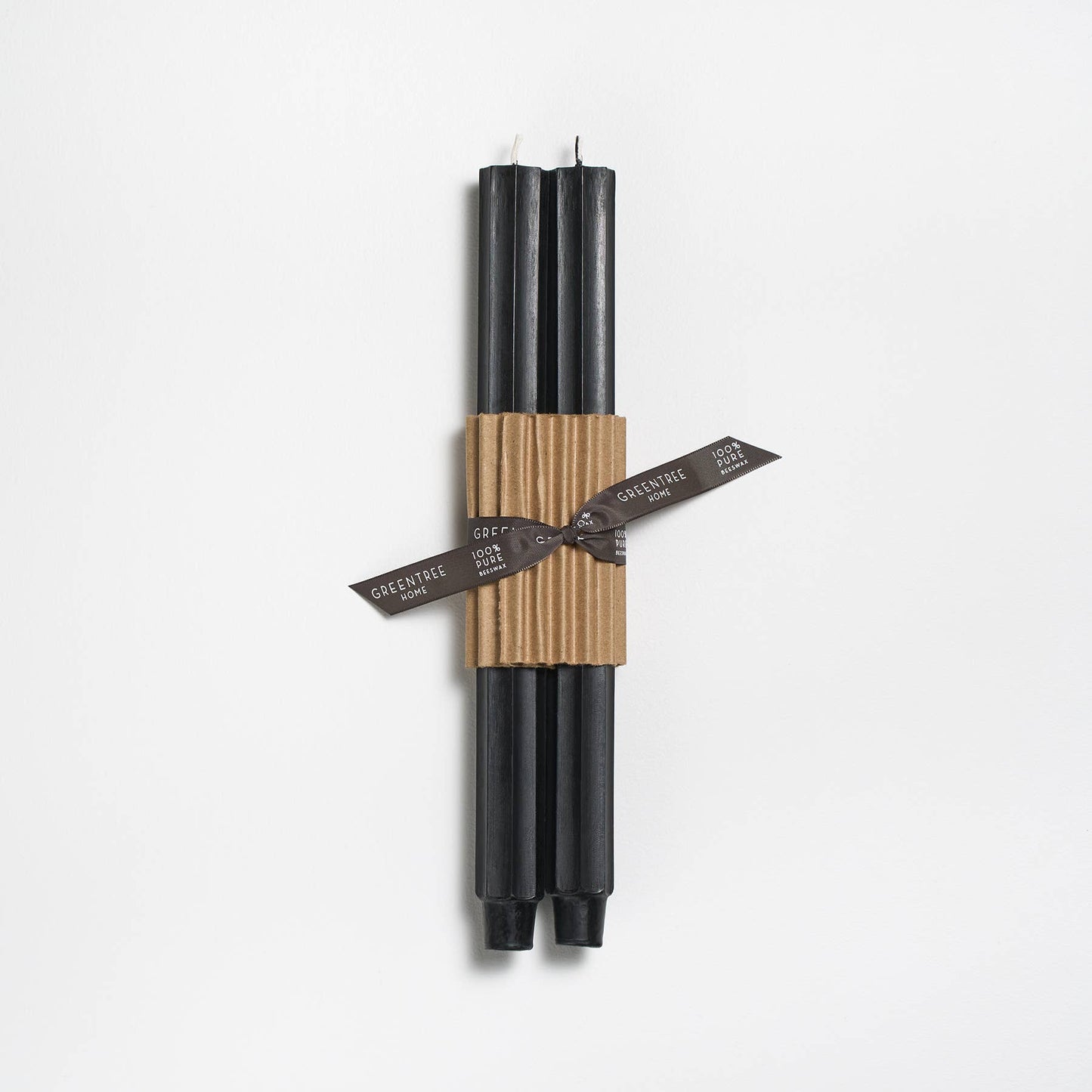 12" Fluted Church Taper Handmade Beeswax Candles: Blueslate