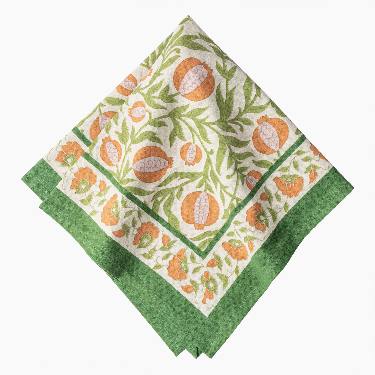 Grenadine Orange & Green Napkins 19x19 - Set of 6
