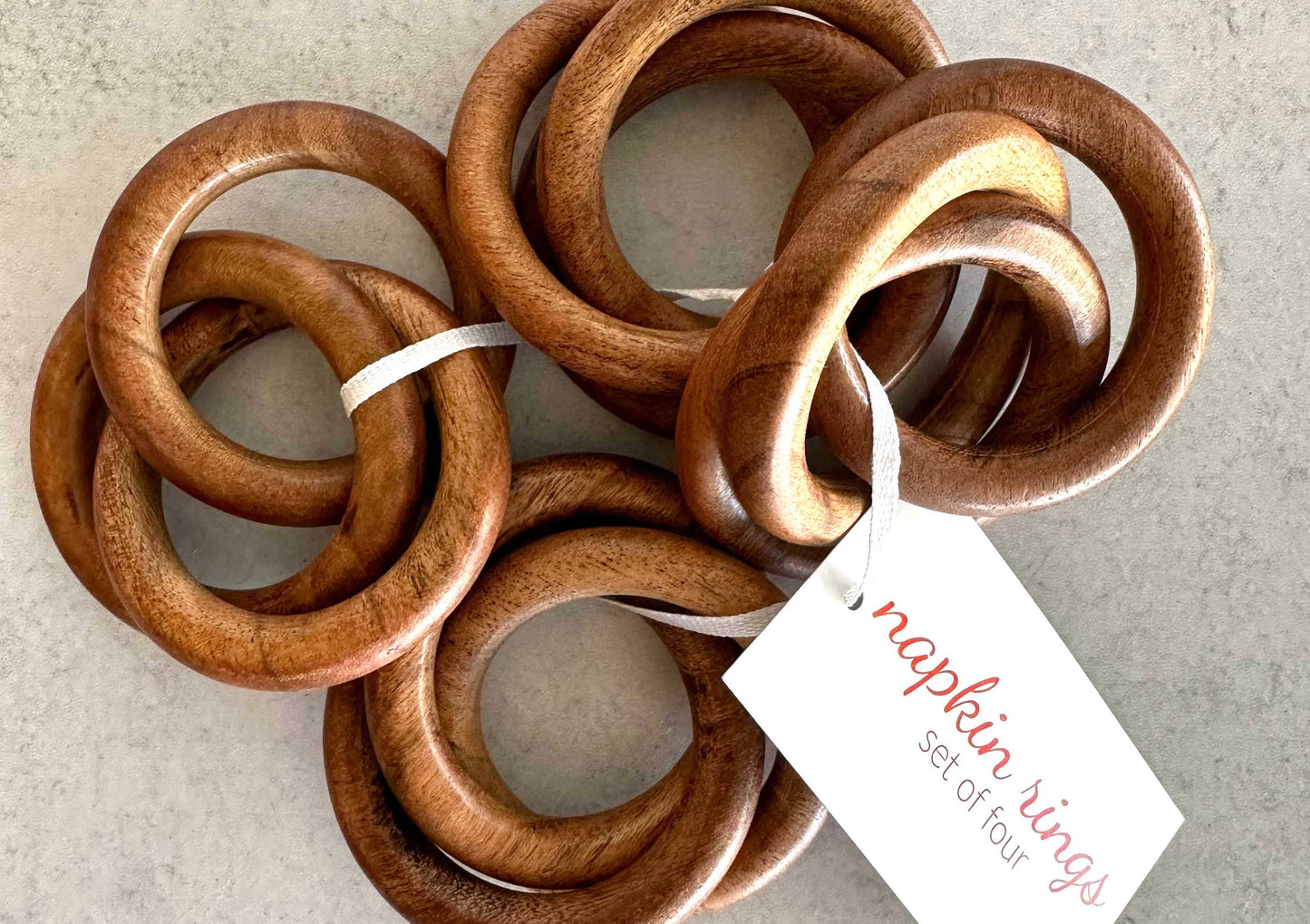 Napkin Rings, set of four- Wood Bangles