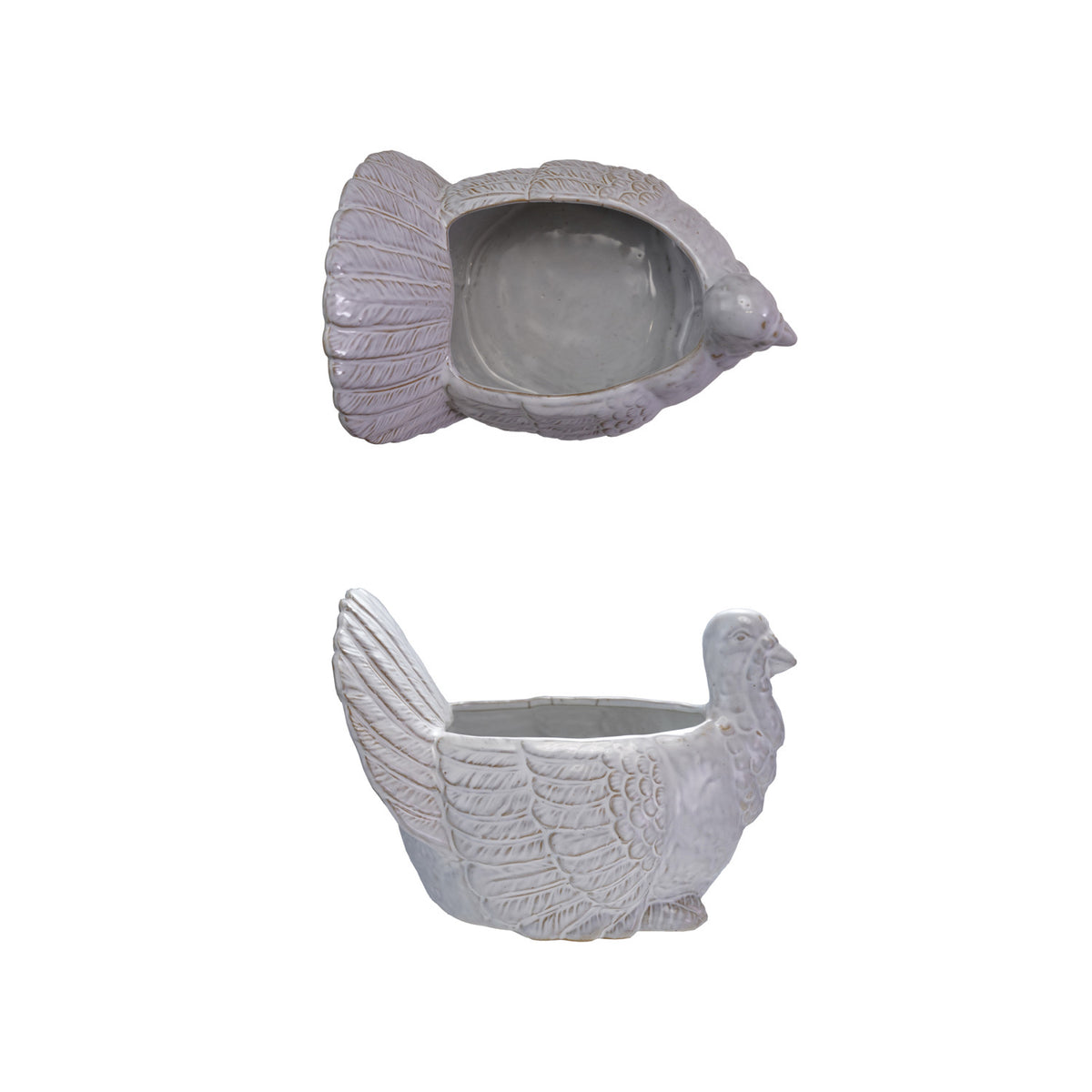 Stoneware Turkey Shaped Bowl, Reactive Glaze (Each Will Vary)