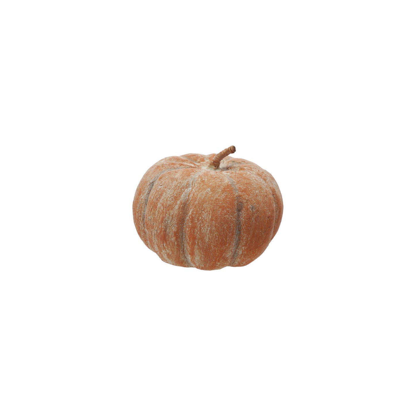 Metal & Paper Mache Pumpkin, Distressed Finish, Orange Color