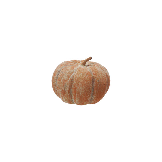 Metal & Paper Mache Pumpkin, Distressed Finish, Orange Color
