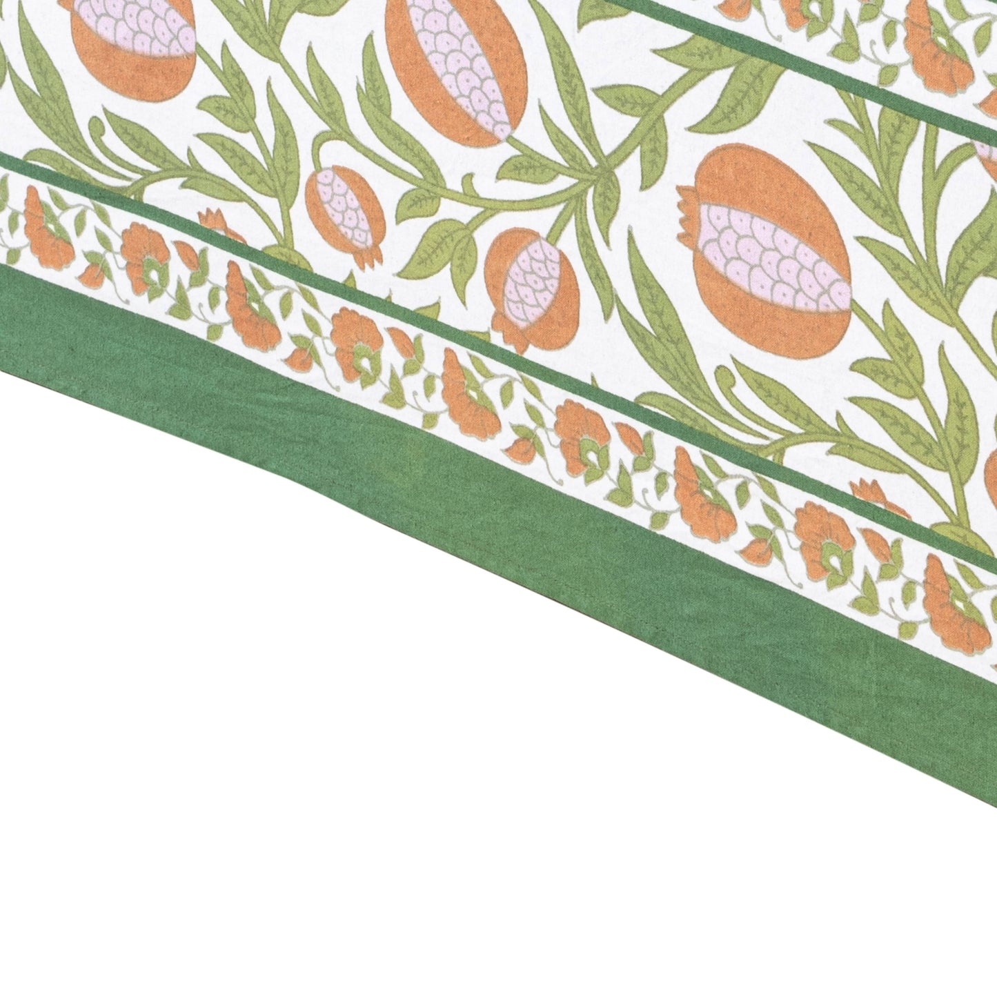 Grenadine Orange & Green Tablecloth: 71" x 128"