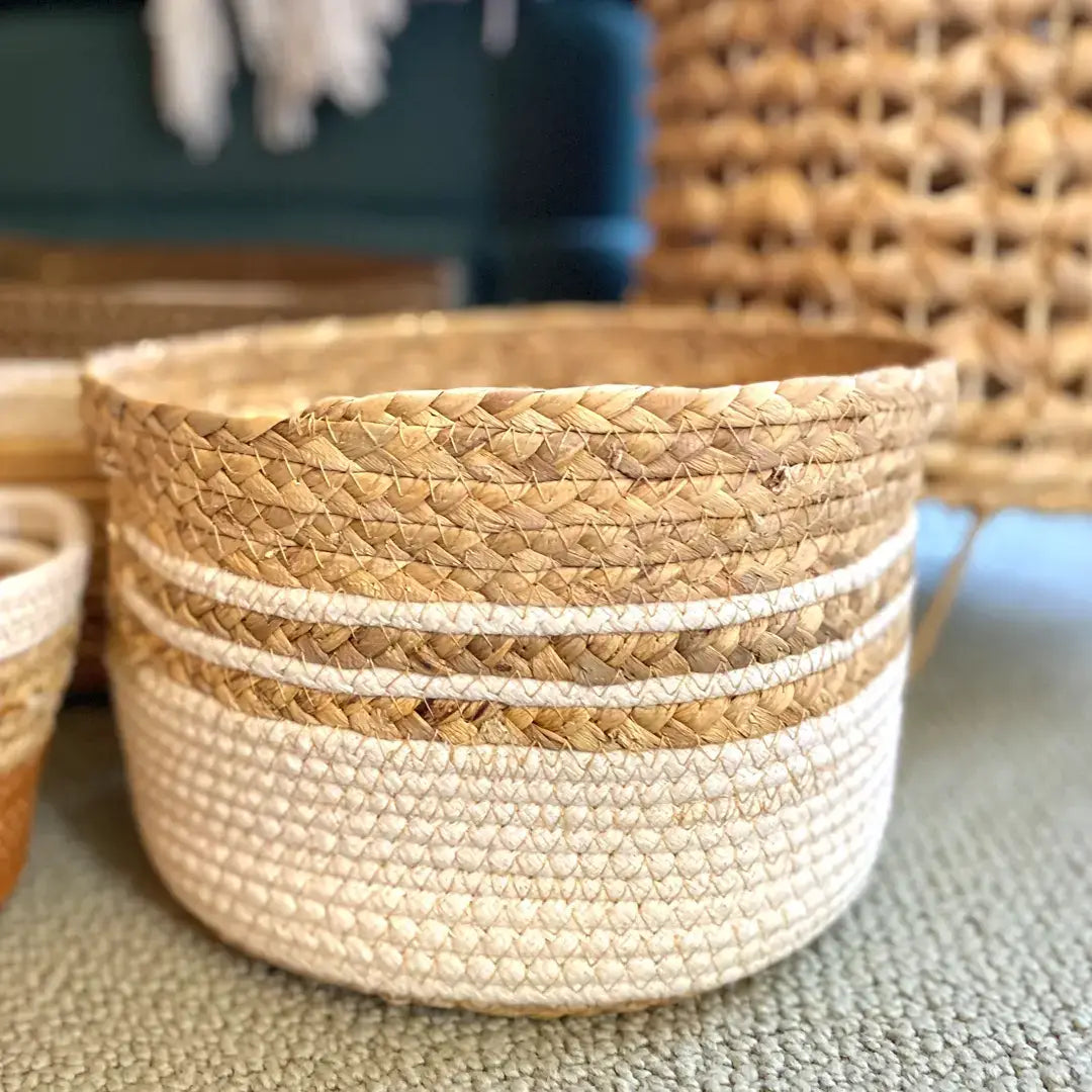 Soft White Basket–Decorative Storage,Planter Basket