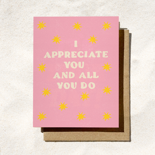 I Appreciate You Card | Star Card | Mother’s Day Card