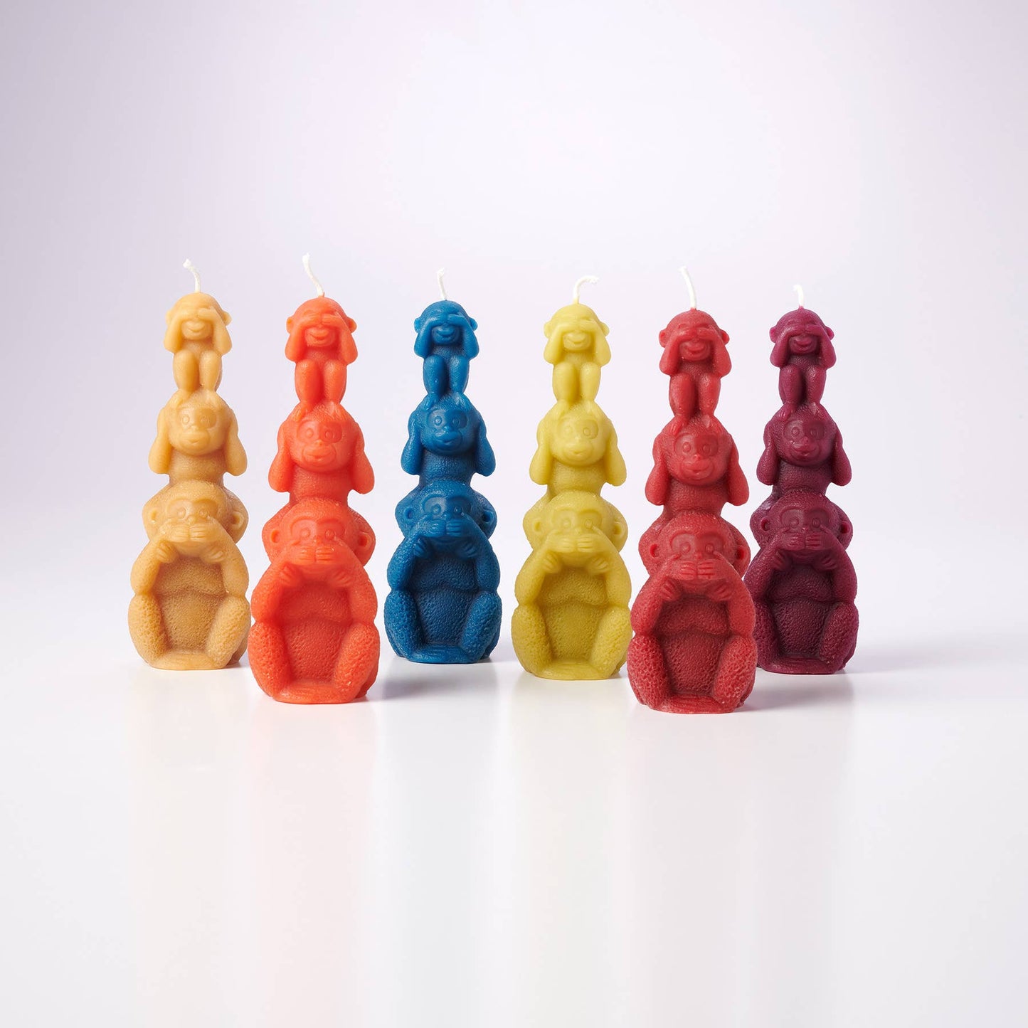 Wise Monkey Handmade Beeswax Sculptural Animal Candle: Bamboo