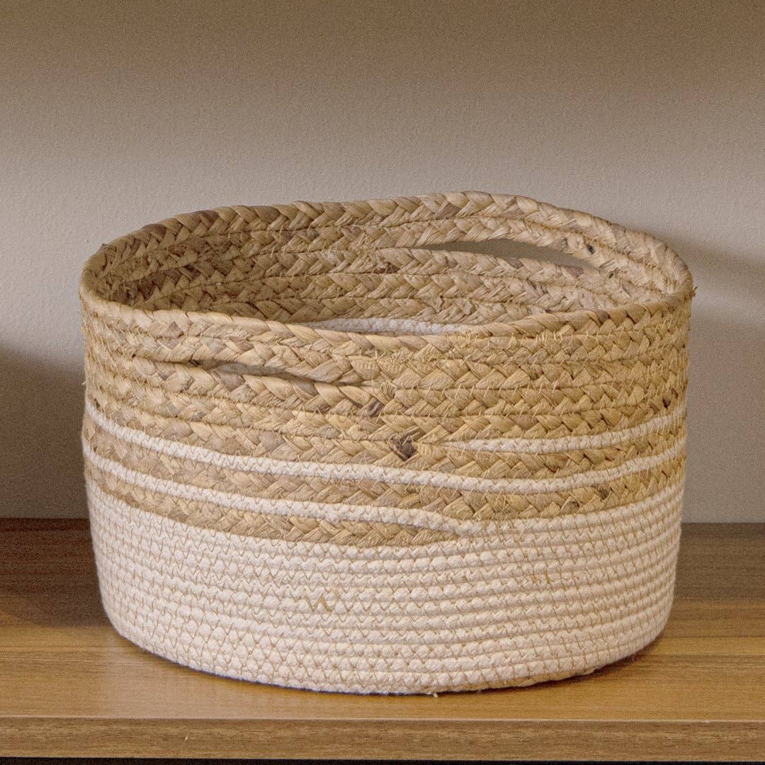 Soft White Basket–Decorative Storage,Planter Basket