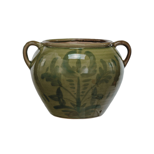 Hand Painted Terra-cotta Urn