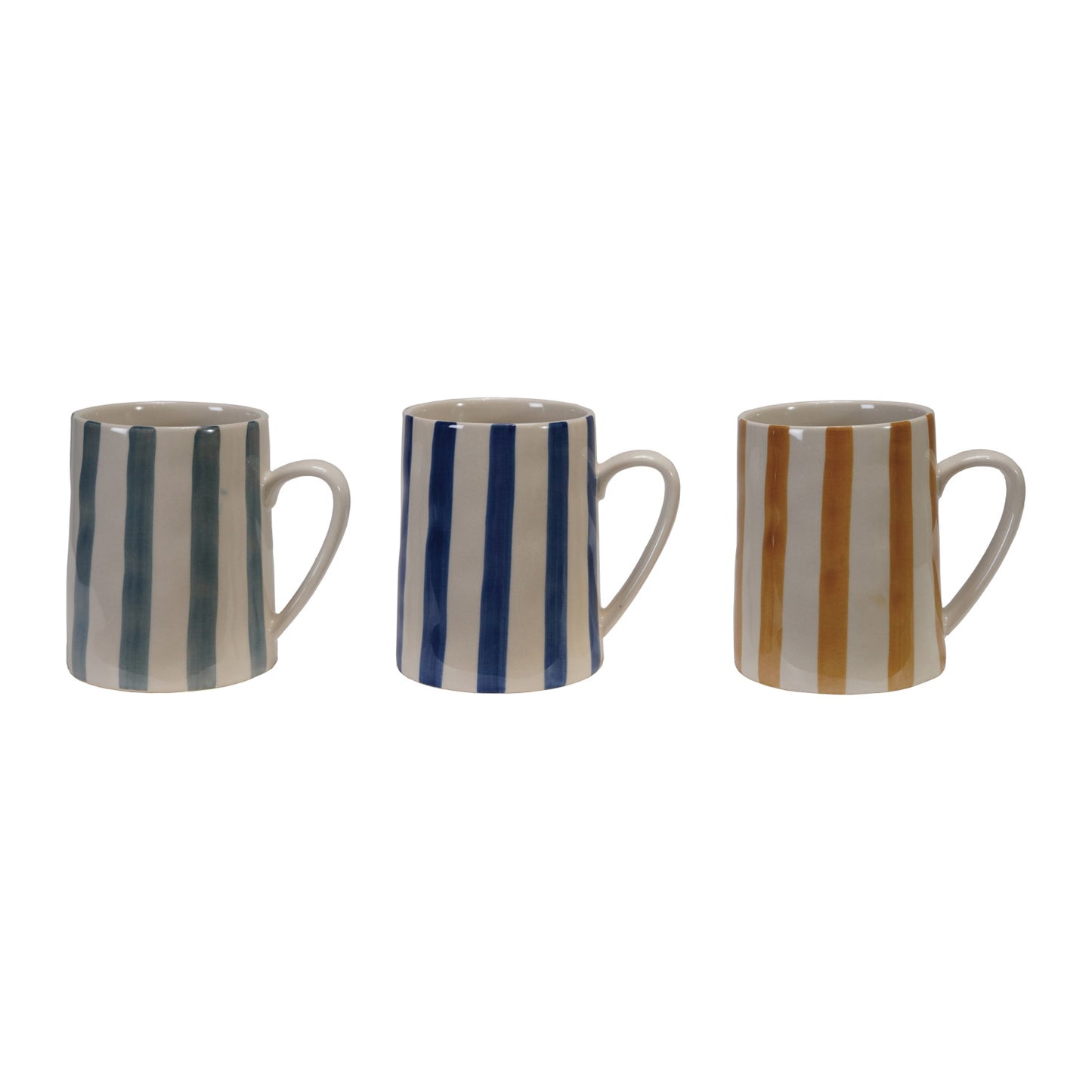 14 oz. Hand-Painted Stoneware Mug, 3 Colors (Each One Will Vary)