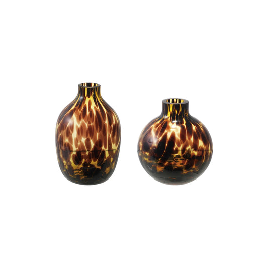 Tortoise Glass Vase, Oval