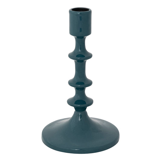 Enameled Aluminum Taper Holder, Teal