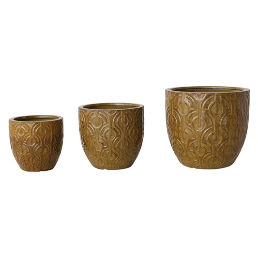 10" Embossed Mustard Pot