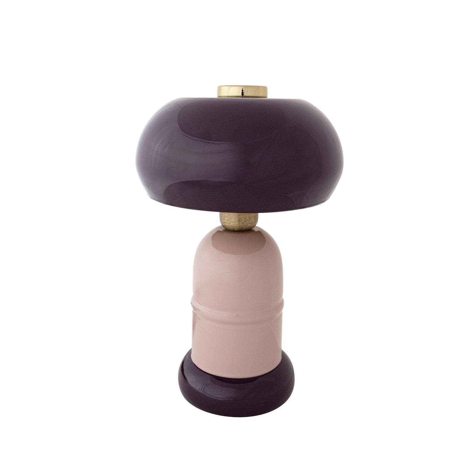 Enameled Metal Table Lamp with Inline Switch, Purple & Lavender Color