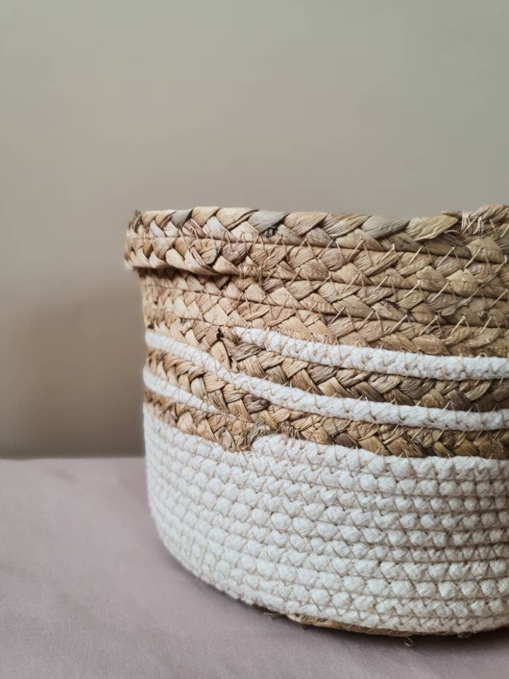 Soft White Basket–Decorative Storage,Planter Basket