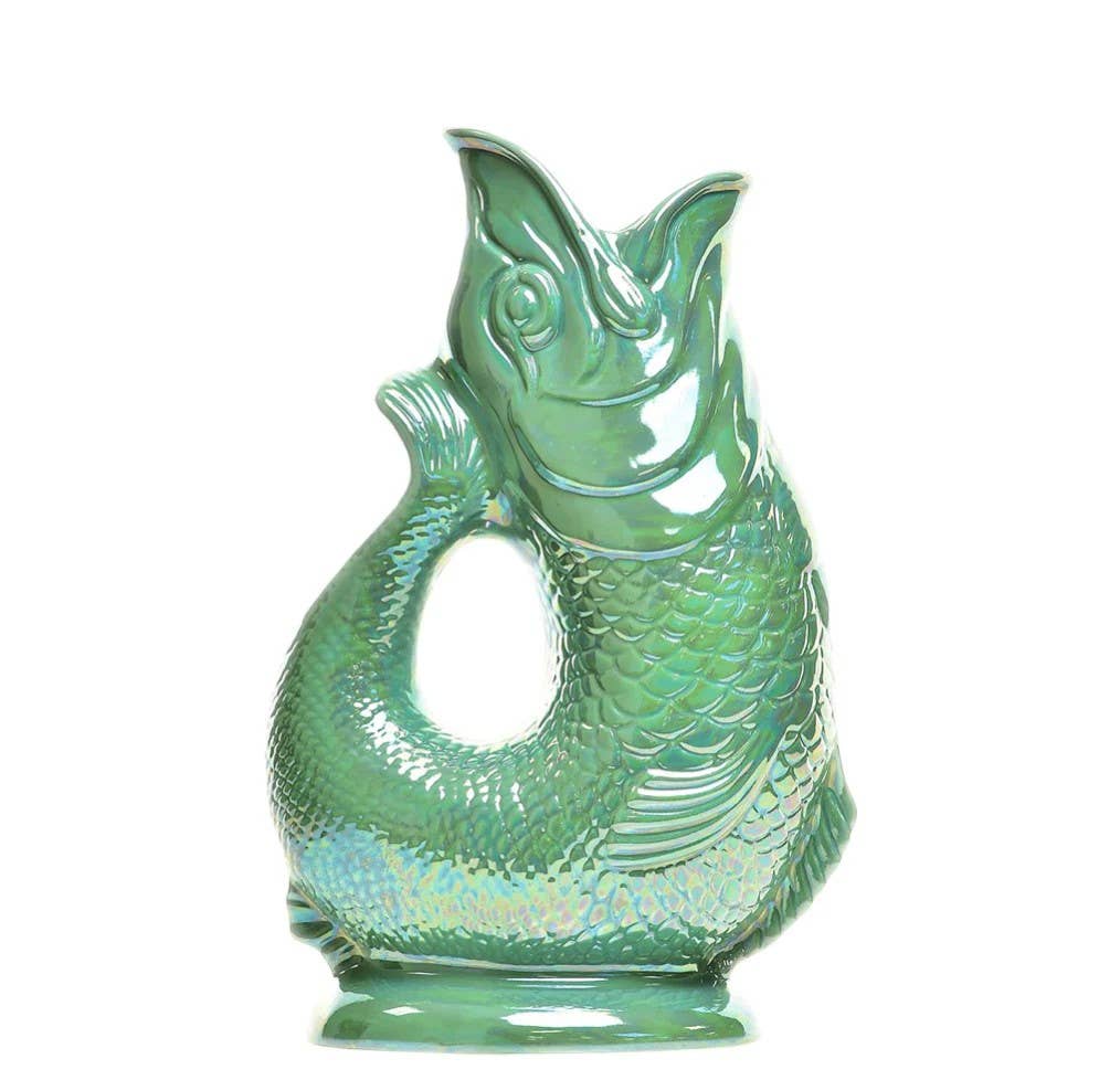 Sea Green Lustre Gluggle Jug
