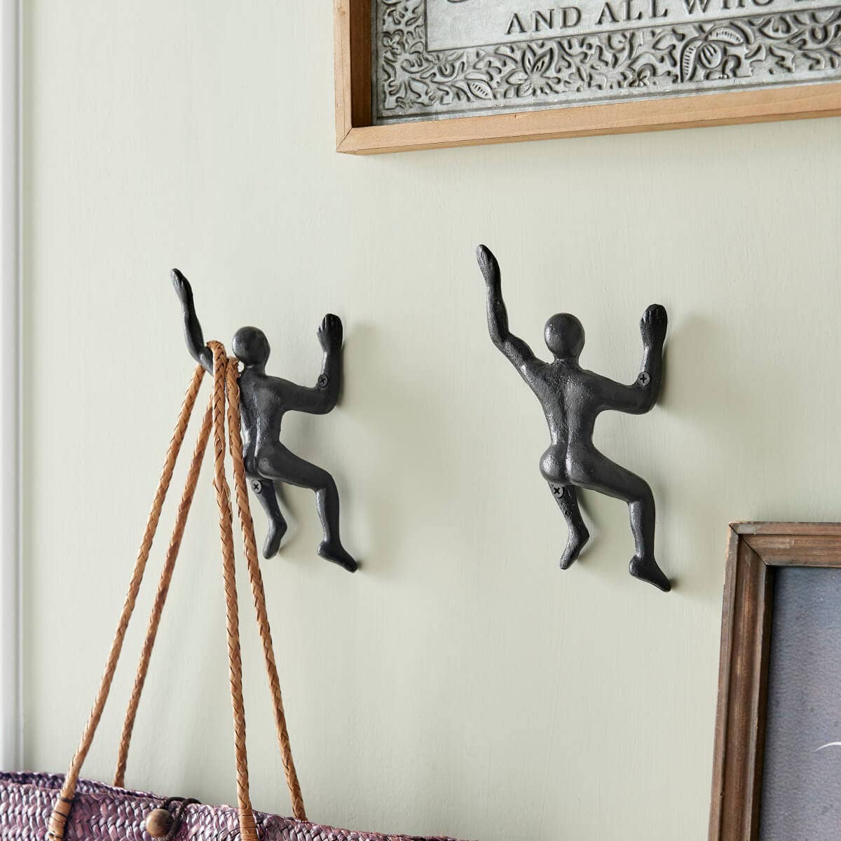 "Wall Climber" Cast Iron Black Wall Hook