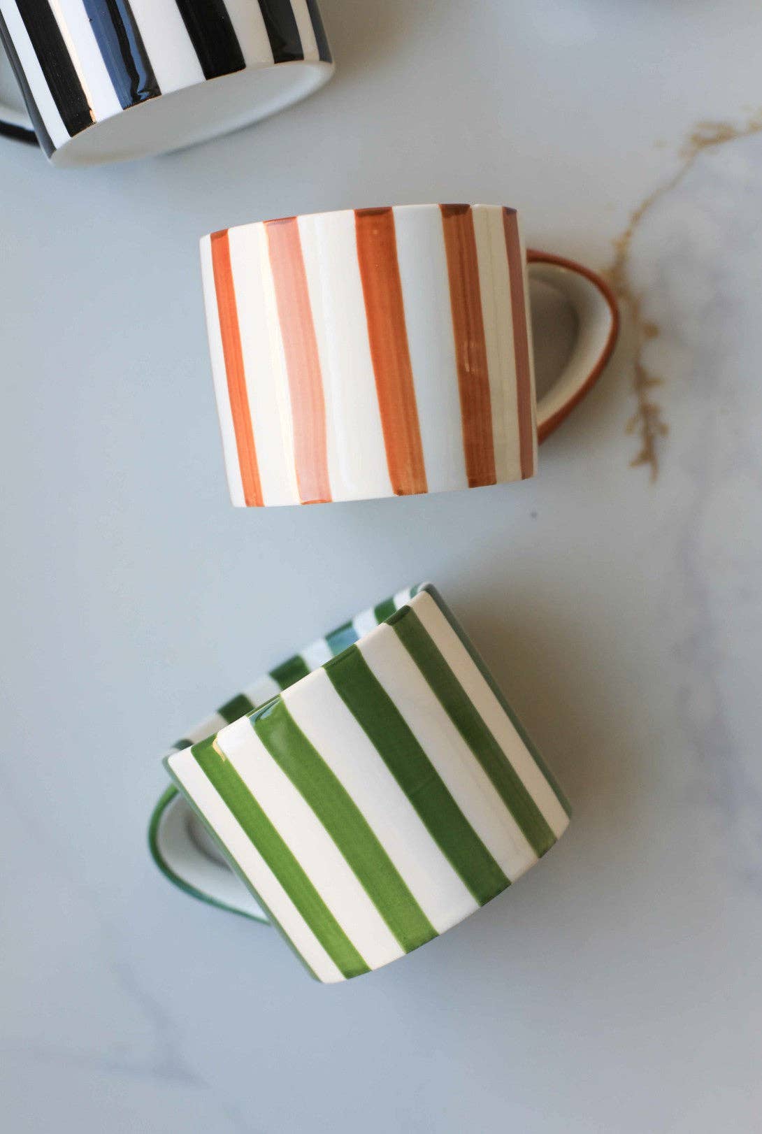 Simple Striped Mugs: Blue