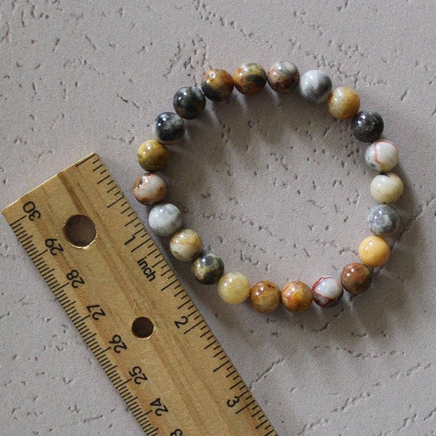 Crazy Lace Agate Bracelet 8mm or 6mm - Crystals & Stones: 8mm