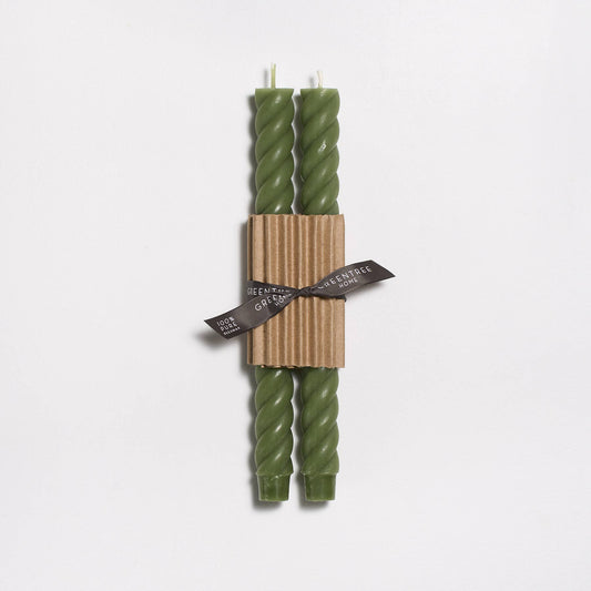 10" Rope Taper Candles: Sage