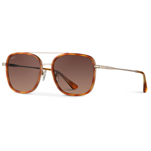 Gia - Women's Square Frame Sunglasses : Crystal Cobalt / Brown Lens