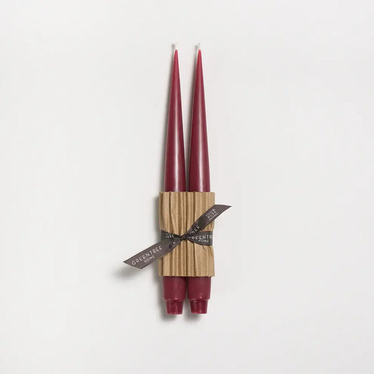 Apollo Taper Handmade Beeswax Candles: Holiday Red - limited time