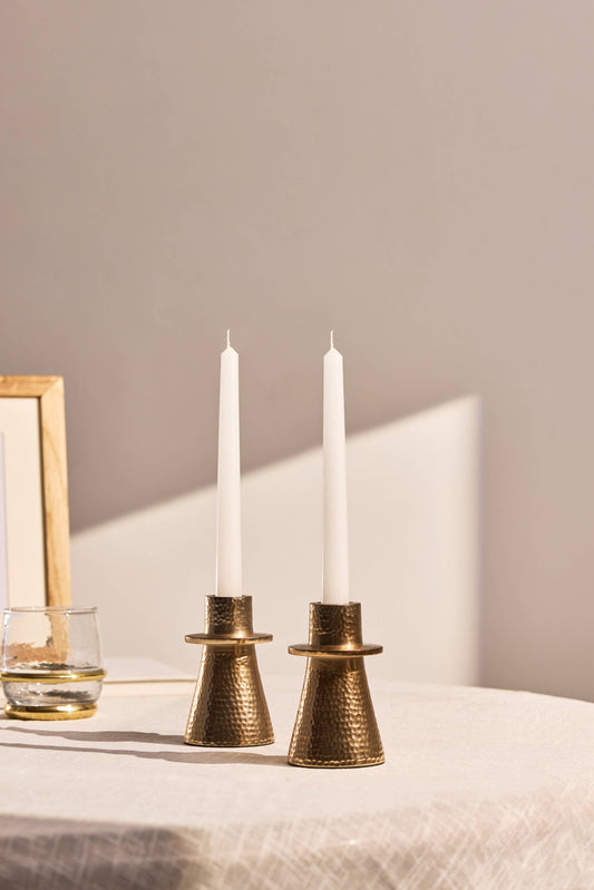 Pebbled Footed Taper Holder - Set of 2