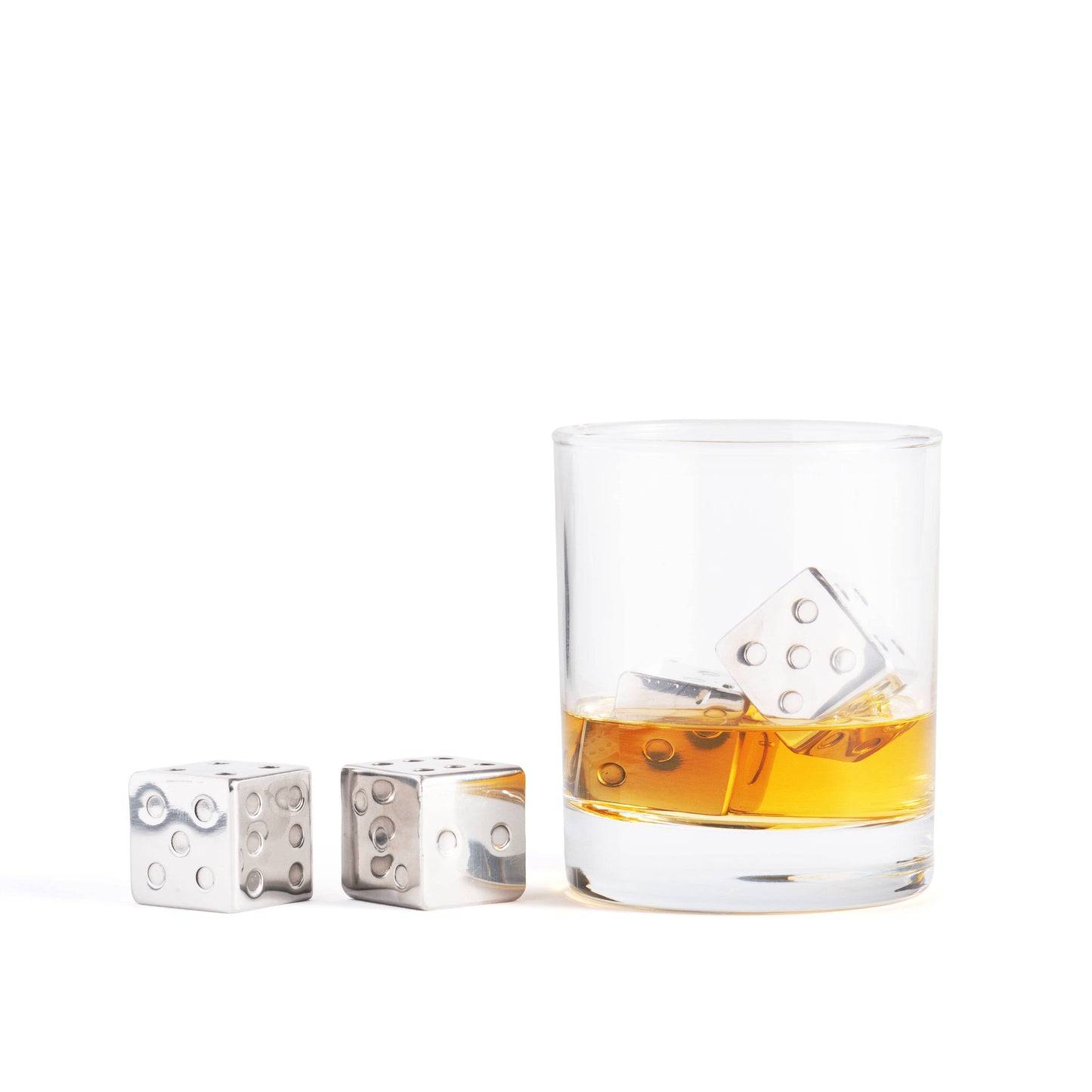 Outset Stainless Steel Dice Whiskey Stones, Set 4, 1.06”
