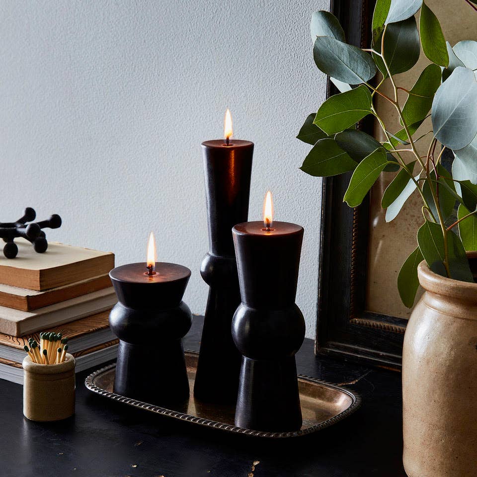 Josee Pillars Handmade Beeswax Sculptural Candles: Bittersweet / Squat