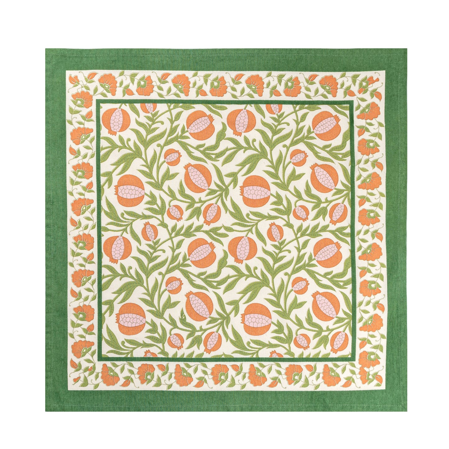Grenadine Orange & Green Napkins 19x19 - Set of 6