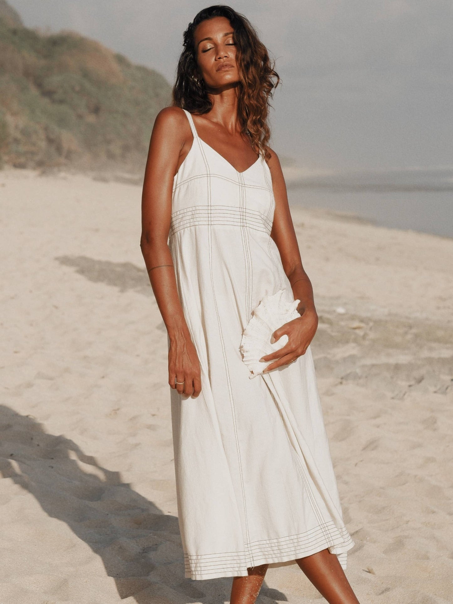 Eva Maxi Dress - Natural: Natural / Small/Medium