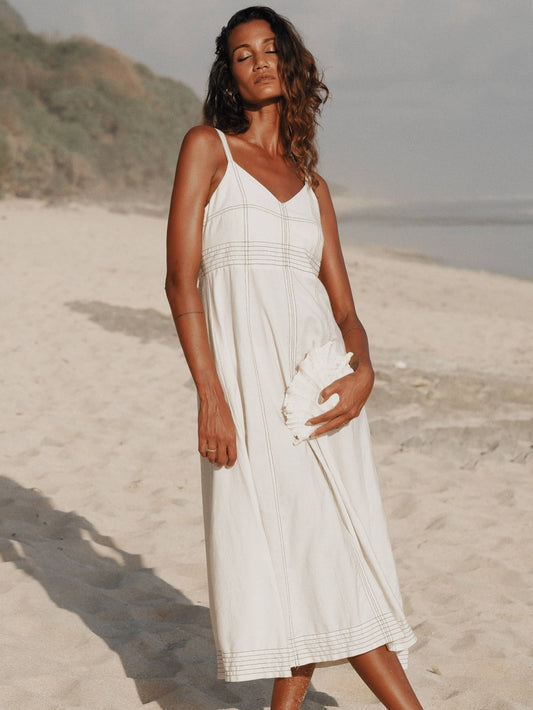 Eva Maxi Dress - Natural: Natural / Small/Medium