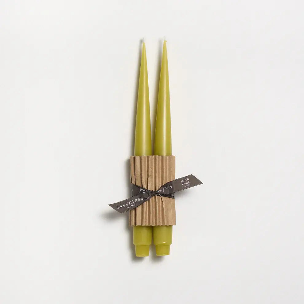 Apollo Taper Handmade Beeswax Candles: Cream