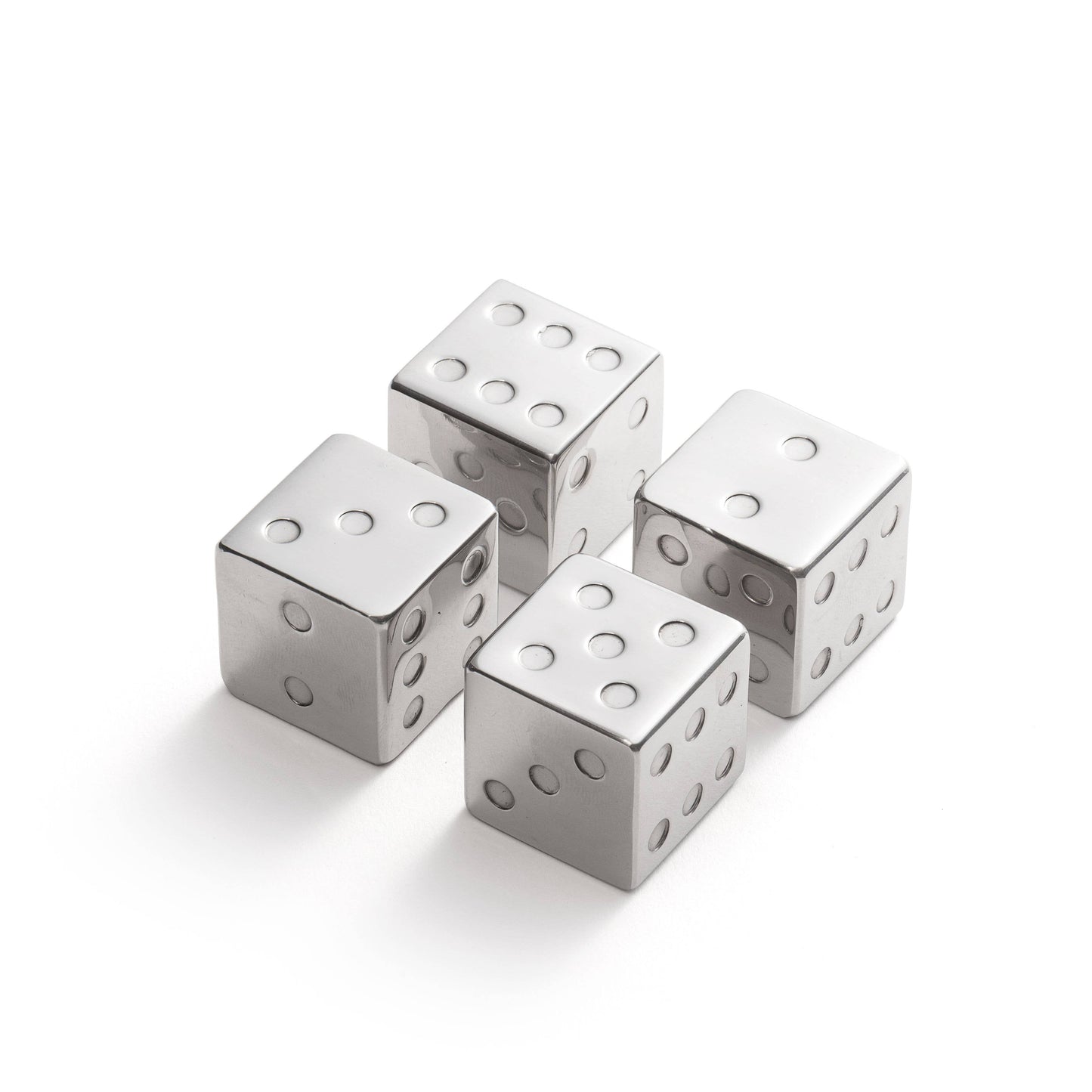Outset Stainless Steel Dice Whiskey Stones, Set 4, 1.06”