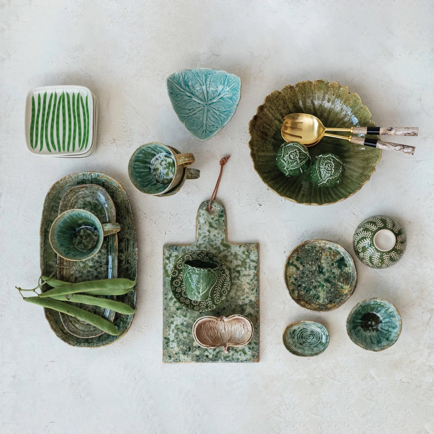 Stoneware Platter, Green
