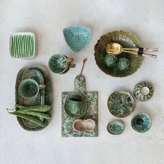 Stoneware Platter, Green