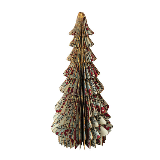 Handmade Recylced Block Print Paper Honeycomb Tree Small
